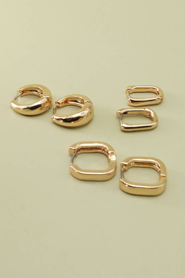 Mini Trio Hoop Huggies