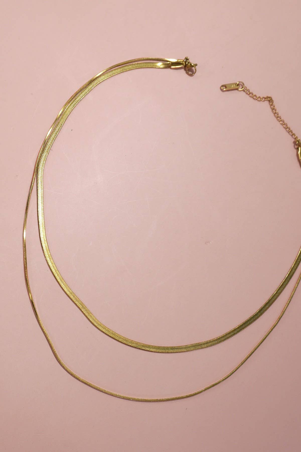 Herringbone Snake Chain Necklace - Gold