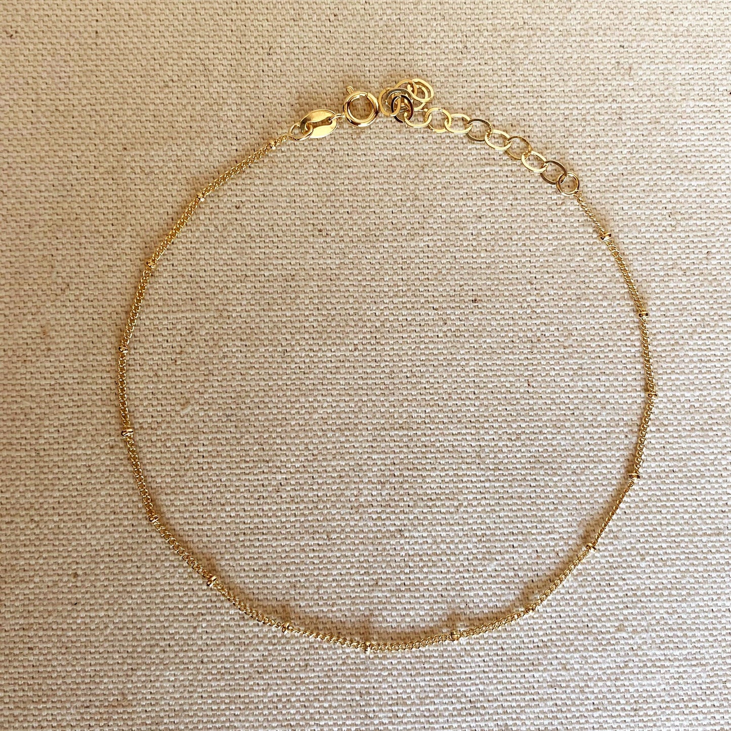 Satellite Chain Anklet - 18k Gold