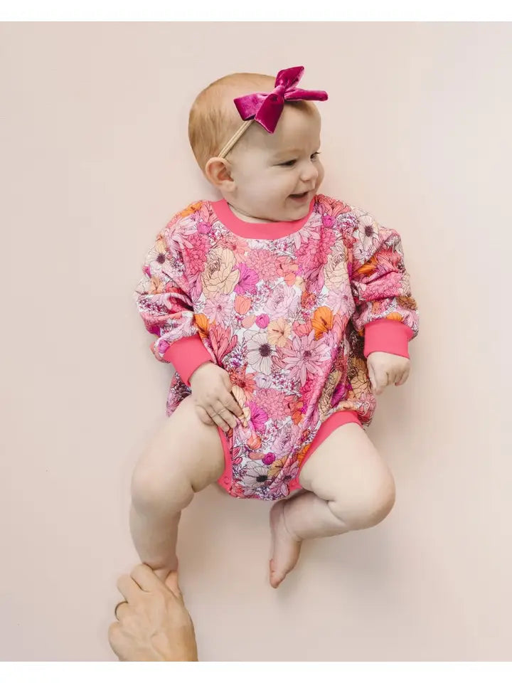 Bubble Romper - Pink Flowers