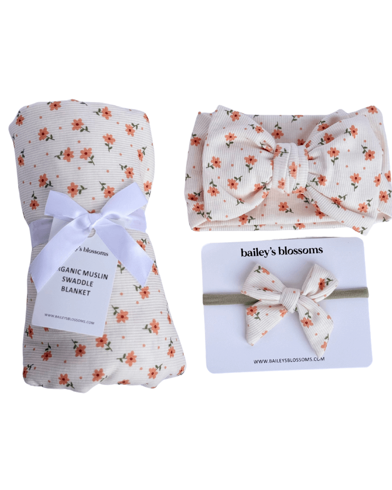 Nylon Bow - Orange Floral
