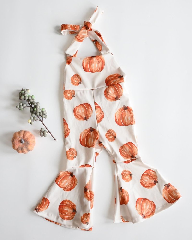Andi Pleated Bell Bottom Jumpsuit - Pumpkin Patch
