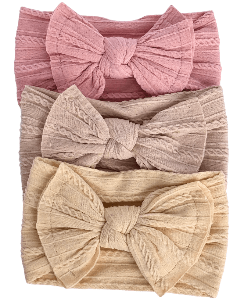 Solid Knit Nylon Headband - ROSE PINK