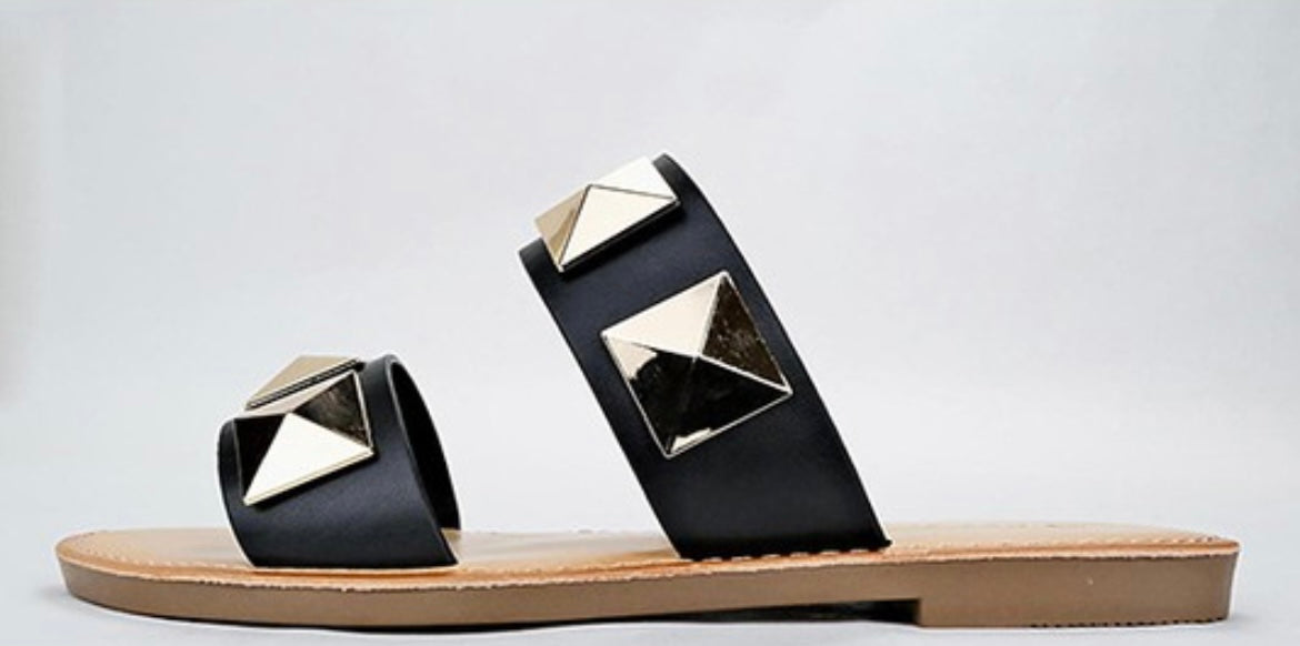 Studded Sandals - Black