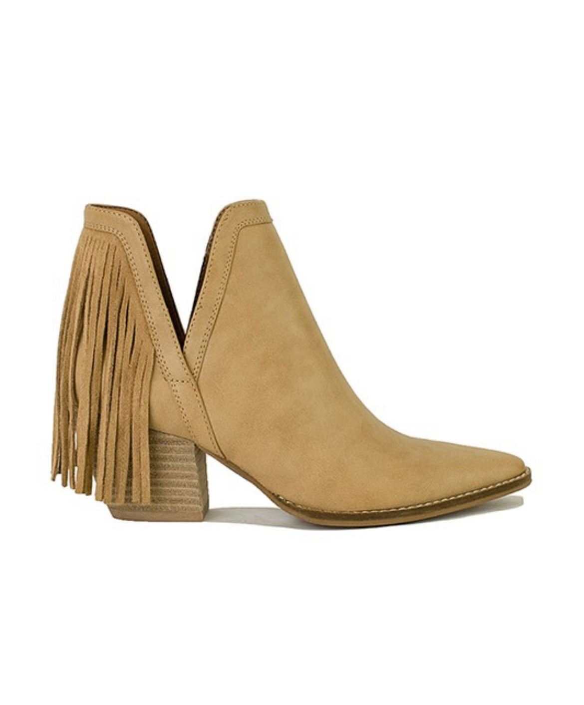 Fringe Booties - Camel