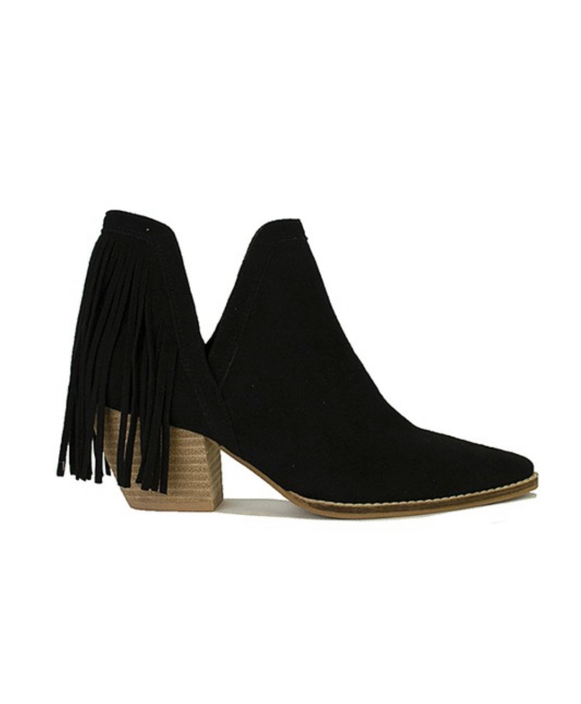 Fringe Booties - Black