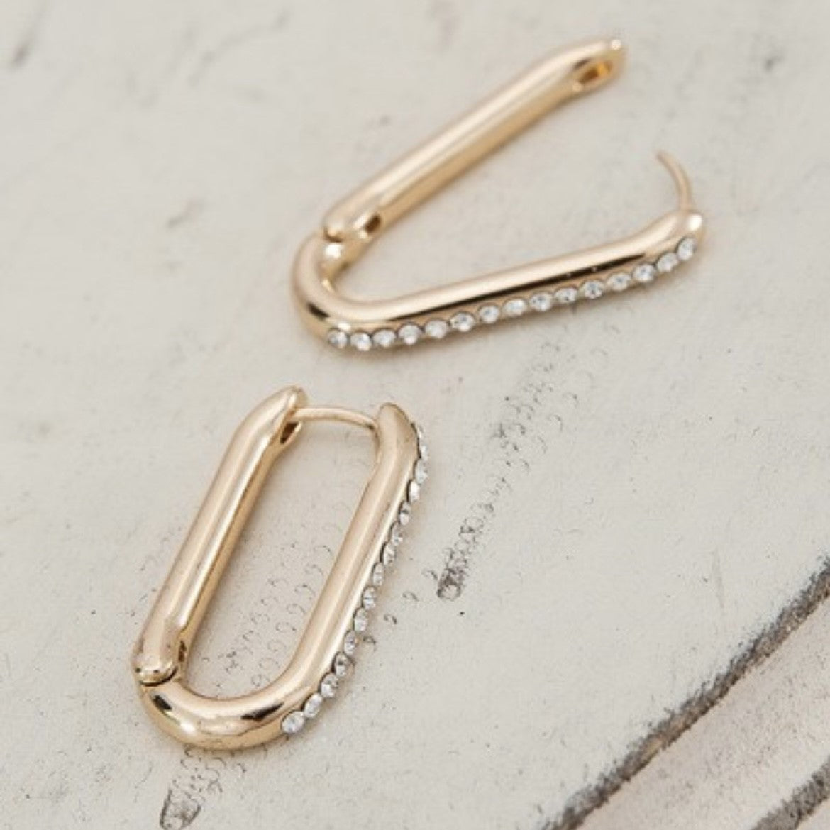 Rhinestone Huggie Hoops