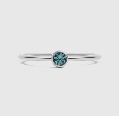 Stainless Steel Birthstone Stacking Ring
