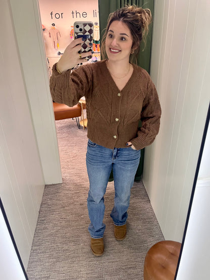 Monica Knit Cardigan - Mocha