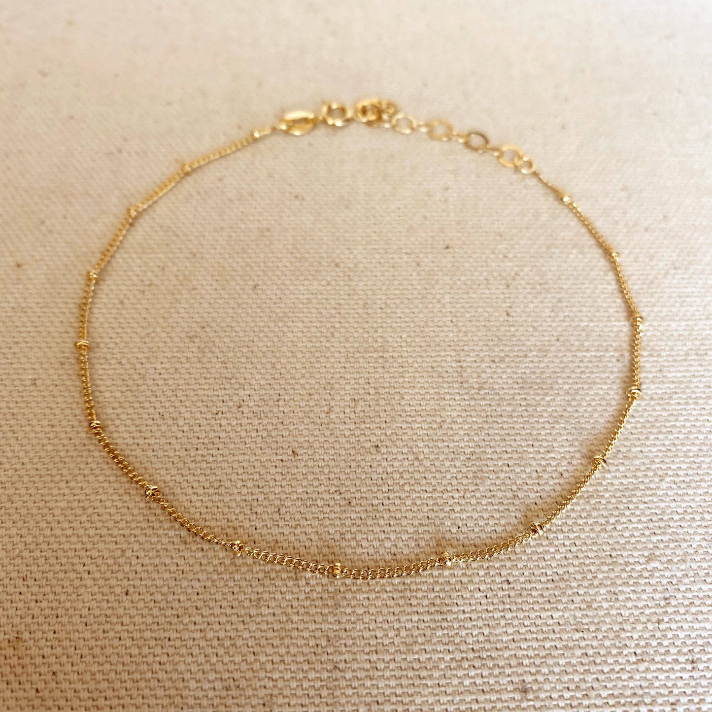 Satellite Chain Anklet - 18k Gold