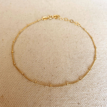 Satellite Chain Anklet - 18k Gold