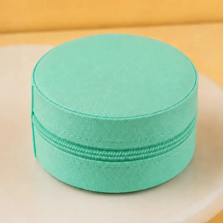 Round Jewelry Travel Case - Mint Green