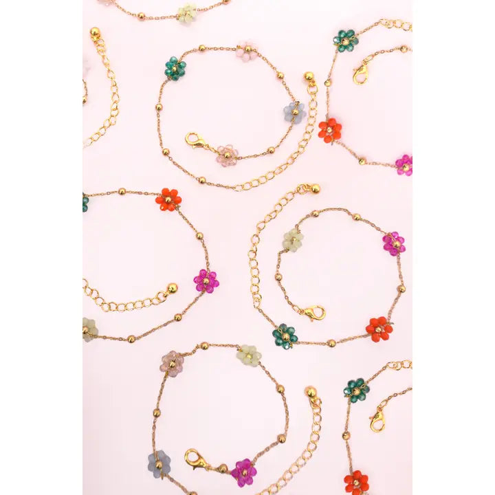 Beaded Flower Bracelet - Multi
