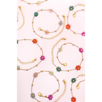 Beaded Flower Bracelet - Multi