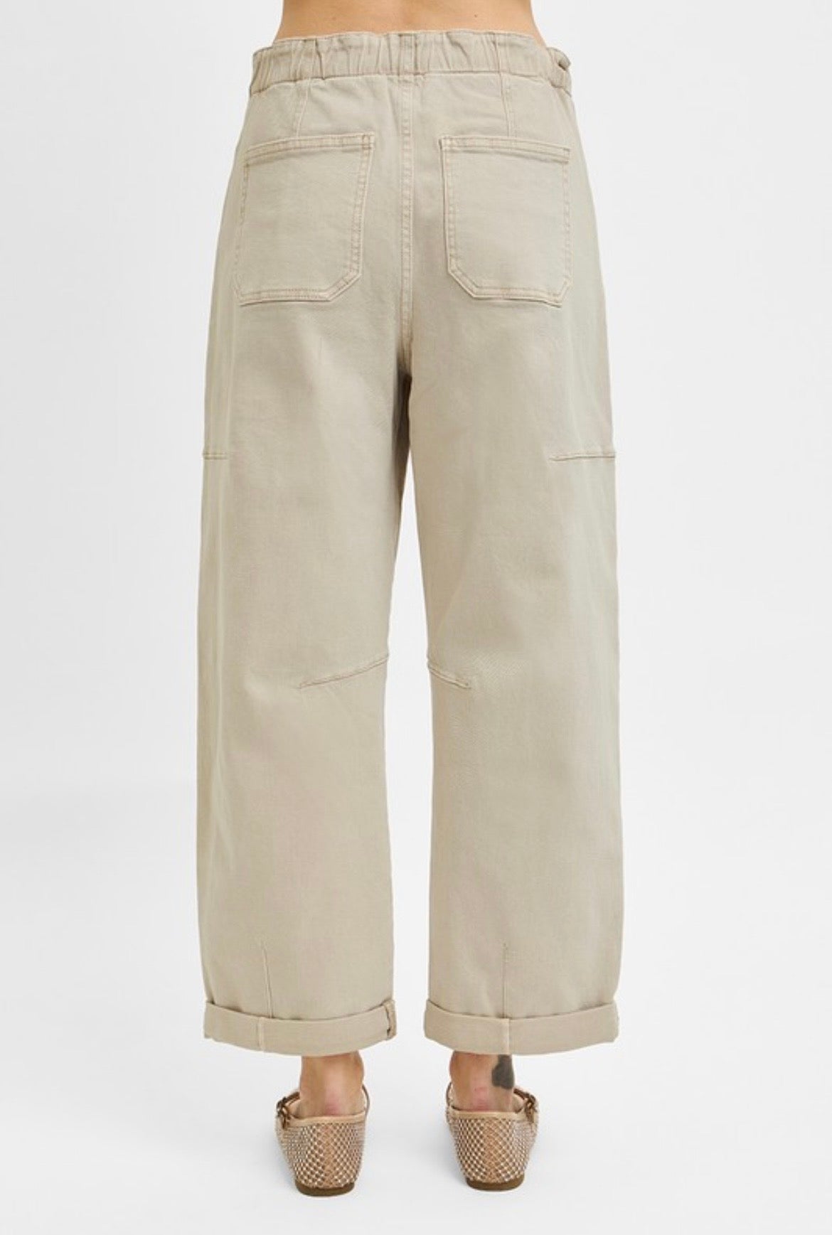 Luna Barrel Cargo Pants - Almond