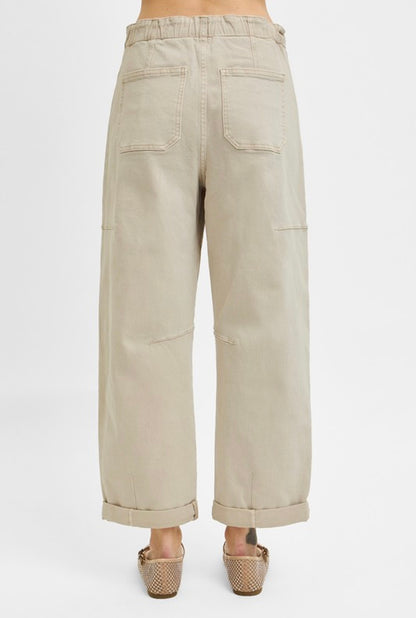 Luna Barrel Cargo Pants - Almond