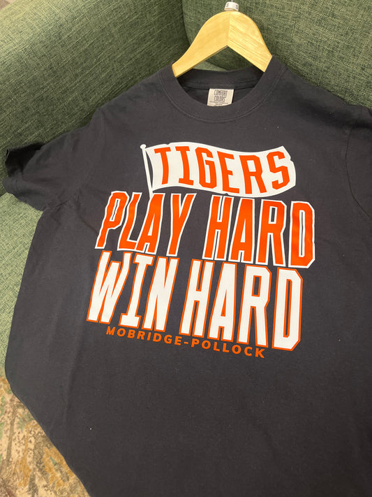 Tigers Play Hard Tee - Black