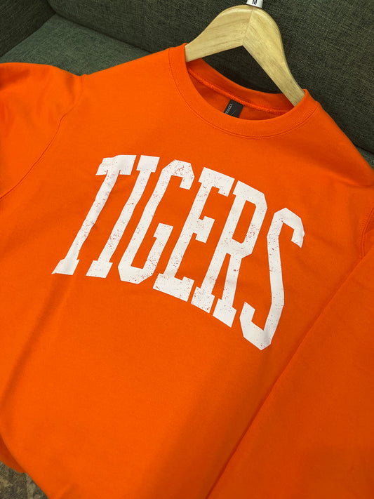 Tigers Distressed Crewneck - Orange