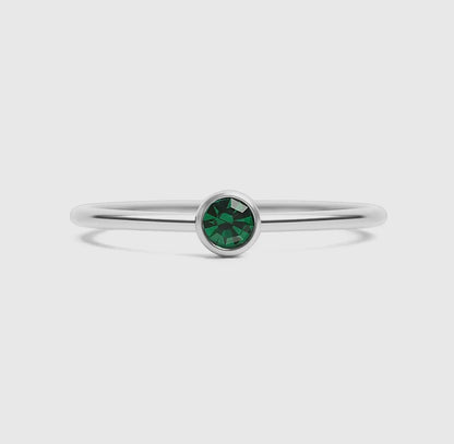 Stainless Steel Birthstone Stacking Ring
