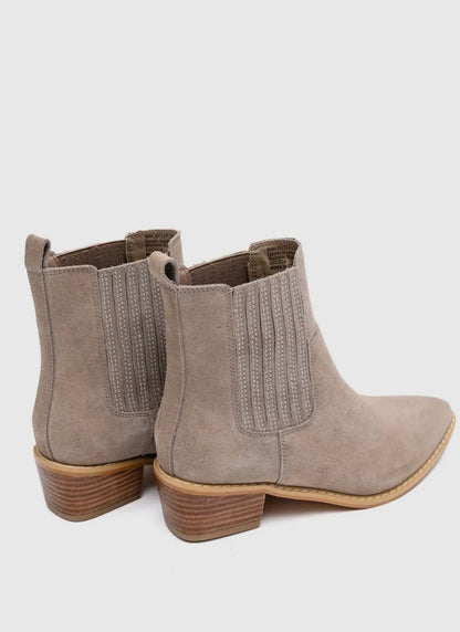 Leonora Suede Boot - Taupe