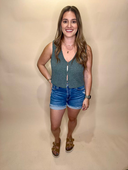 Hallie Sweater Vest - Ash Jade