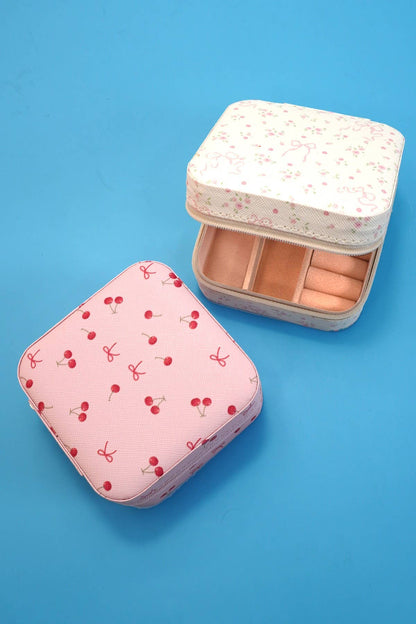 Jewelry Travel Case - White Bows