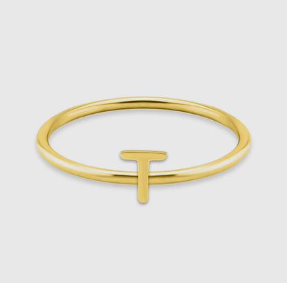 18K Gold Initial Rings