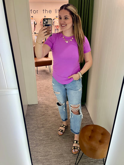 Regan Basic Tee - Bright Mauve