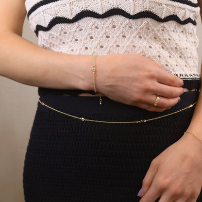 CZ Solitaire  Bracelet -18k Gold Filled