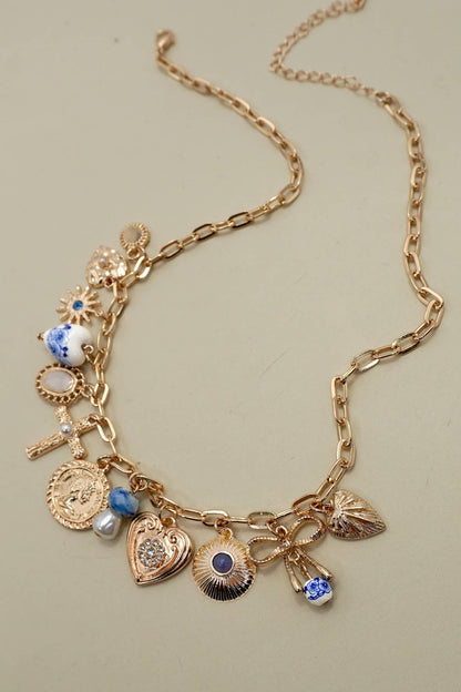 Porcelain Heart Charm Necklace