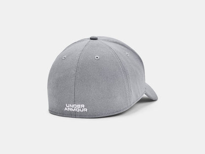 UA Blitzing Low Men's Stretch Fit Cap - Steel/White