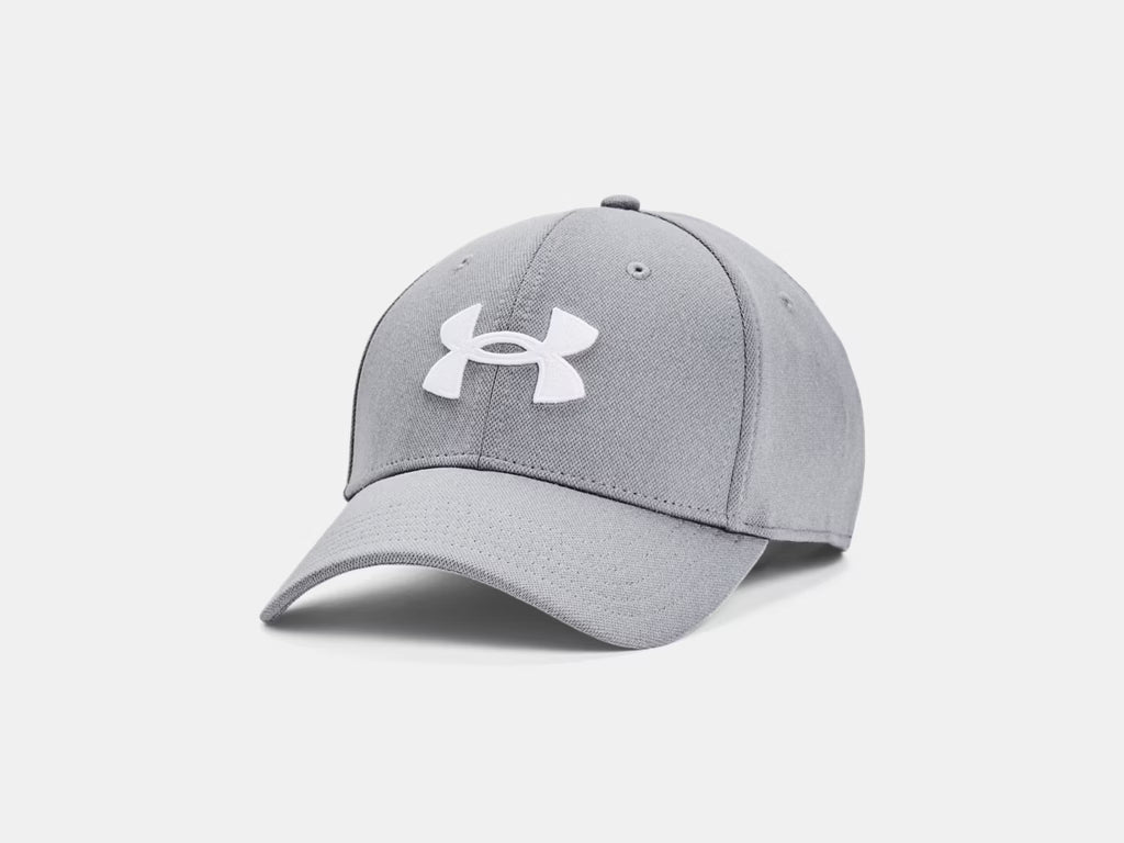UA Blitzing Low Men's Stretch Fit Cap - Steel/White