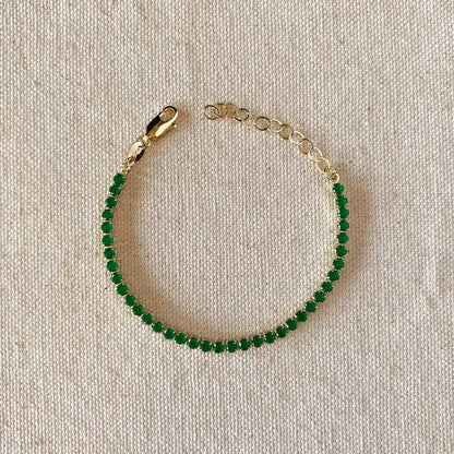 Cubic Zirconia Bracelet - 18k Gold