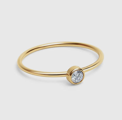18K Gold Birthstone Stacking Ring