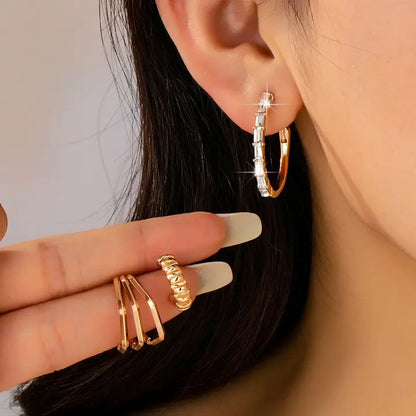 Geo Hoop Trio Set - Gold