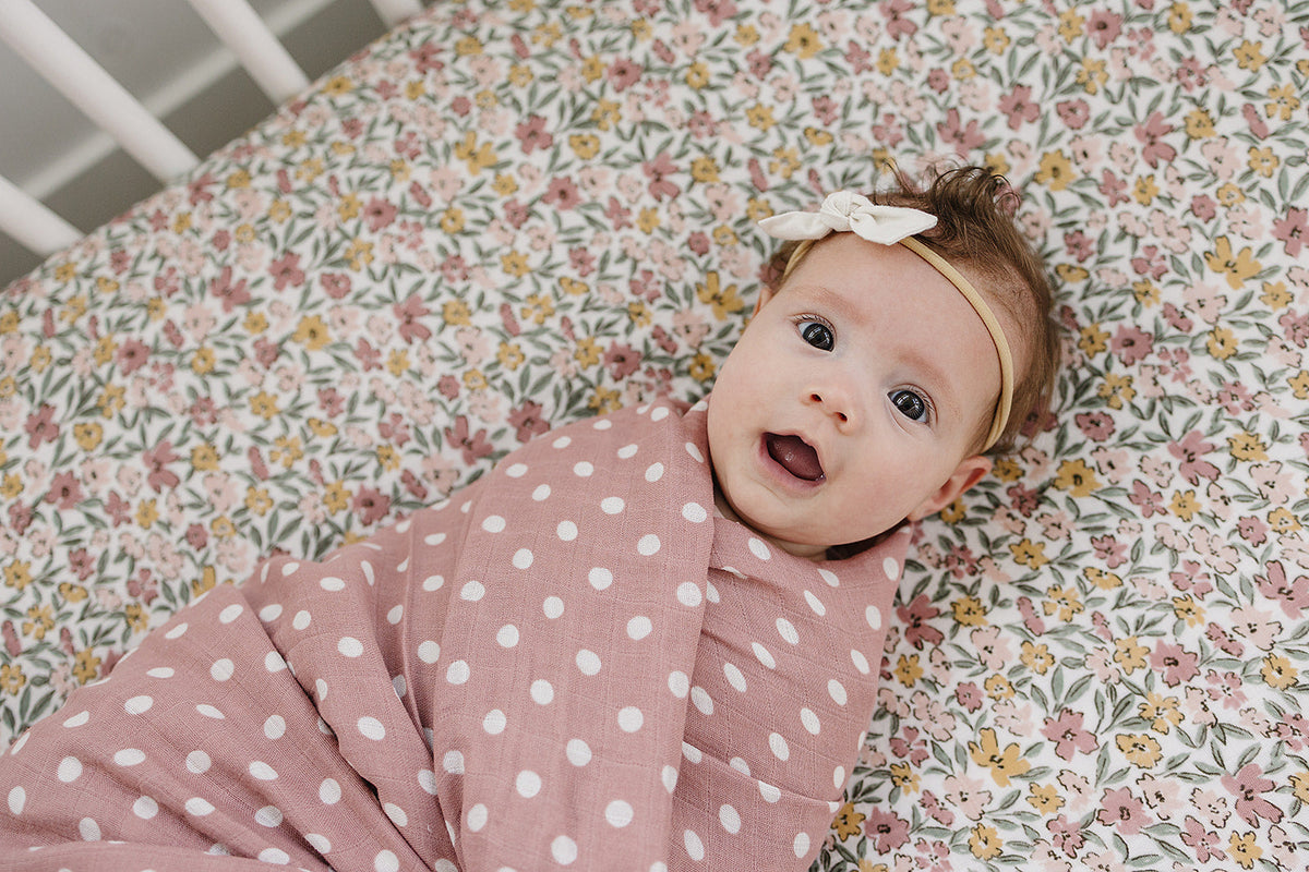 Sunny Petals Muslin Crib Sheet