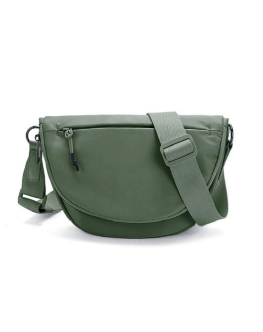 Hayley Nylon Sling Bag - Olive Green