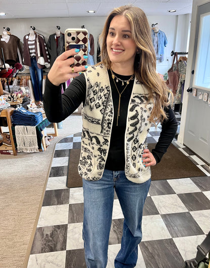 Paisley Cream/Black Vest