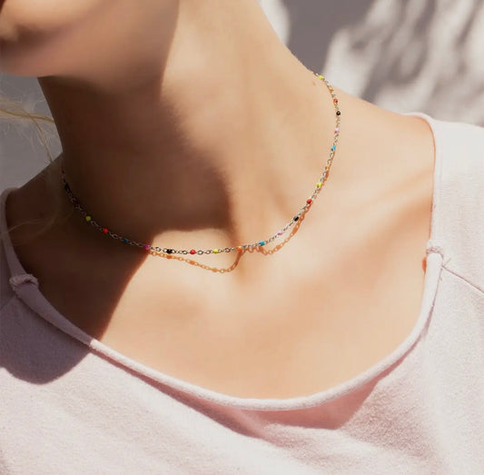 Confetti Chain Neckace - Stainless Steel