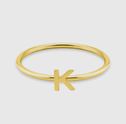 18K Gold Initial Rings