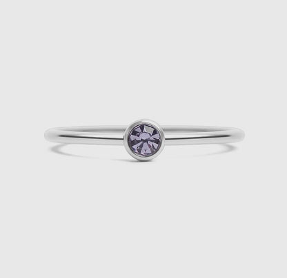 Stainless Steel Birthstone Stacking Ring