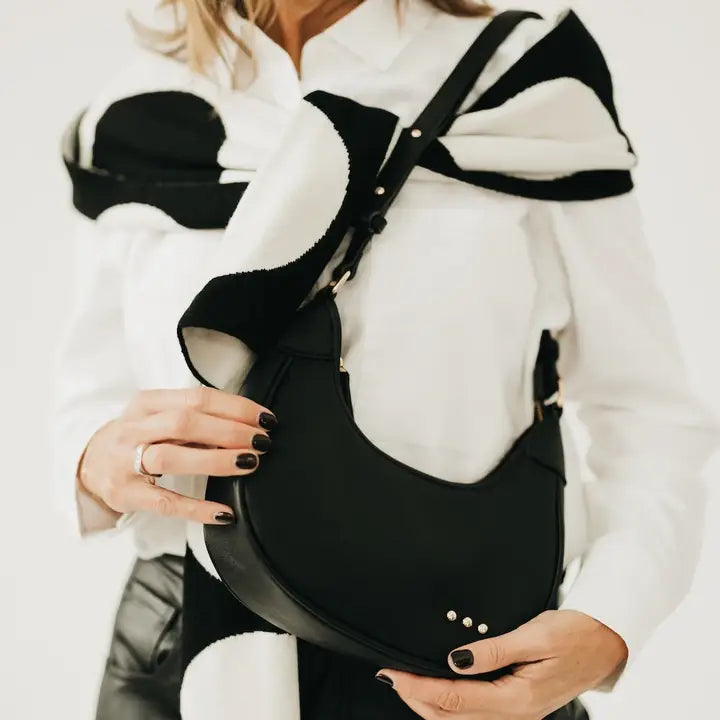 Celeste Crescent Shoulder Bag - Black