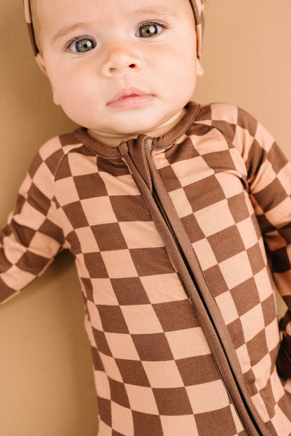 Espresso Checkered Bamboo Sleeper