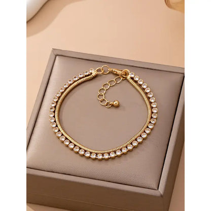 Double Snake Chain Bracelet - Gold