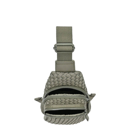 Marie Neoprene Woven Sling Bag: Moss
