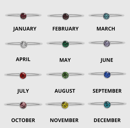 Stainless Steel Birthstone Stacking Ring