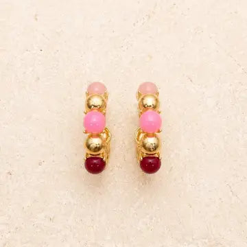 Multi Color Gold Hoops - Pinks