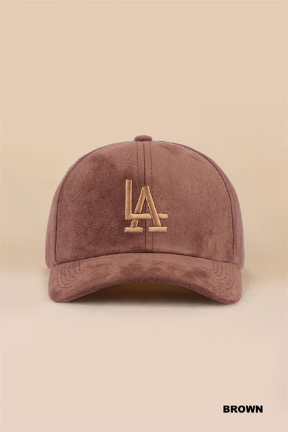 LA Suede Baseball Cap - Brown
