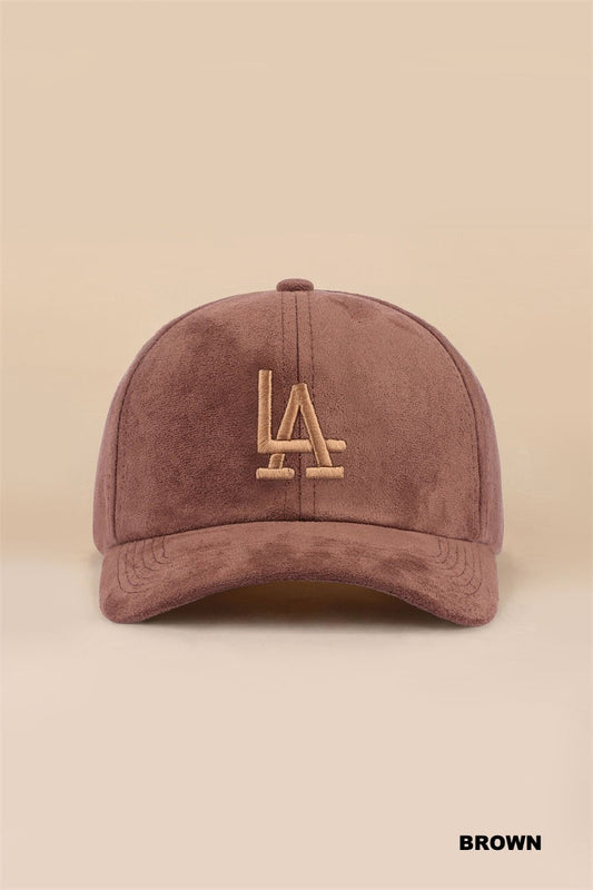 LA Suede Baseball Cap - Brown