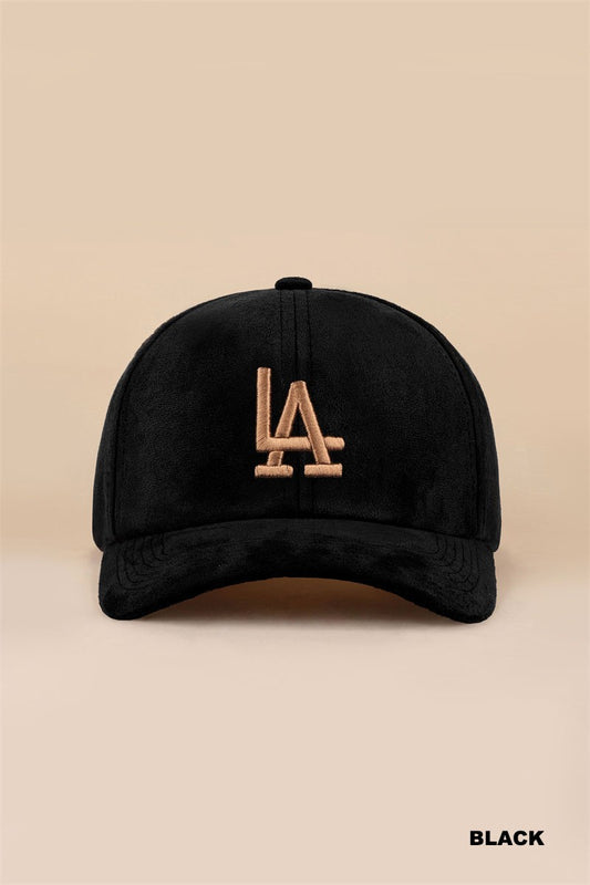 LA Suede Baseball Cap - Black